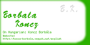 borbala koncz business card